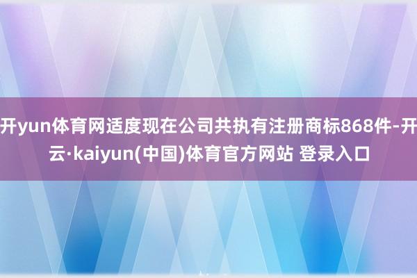 开yun体育网适度现在公司共执有注册商标868件-开云·kaiyun(中国)体育官方网站 登录入口