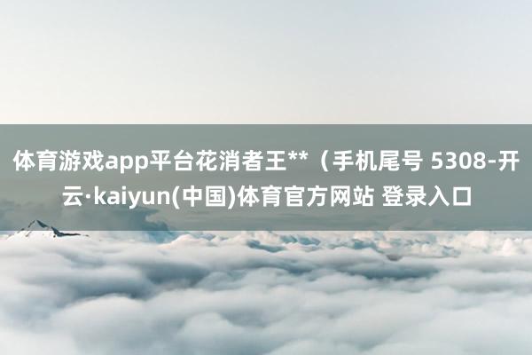 体育游戏app平台花消者王**（手机尾号 5308-开云·kaiyun(中国)体育官方网站 登录入口