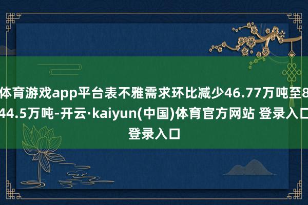 体育游戏app平台表不雅需求环比减少46.77万吨至844.5万吨-开云·kaiyun(中国)体育官方网站 登录入口