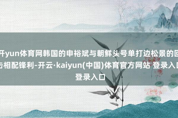 开yun体育网韩国的申裕斌与朝鲜头号单打边松景的回击相配锋利-开云·kaiyun(中国)体育官方网站 登录入口