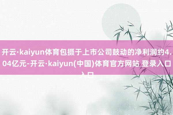 开云·kaiyun体育包摄于上市公司鼓动的净利润约4.04亿元-开云·kaiyun(中国)体育官方网站 登录入口