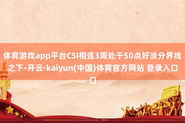 体育游戏app平台CSI相连3周处于50点好淡分界线之下-开云·kaiyun(中国)体育官方网站 登录入口